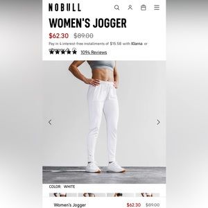 Nobull women’s white joggers
